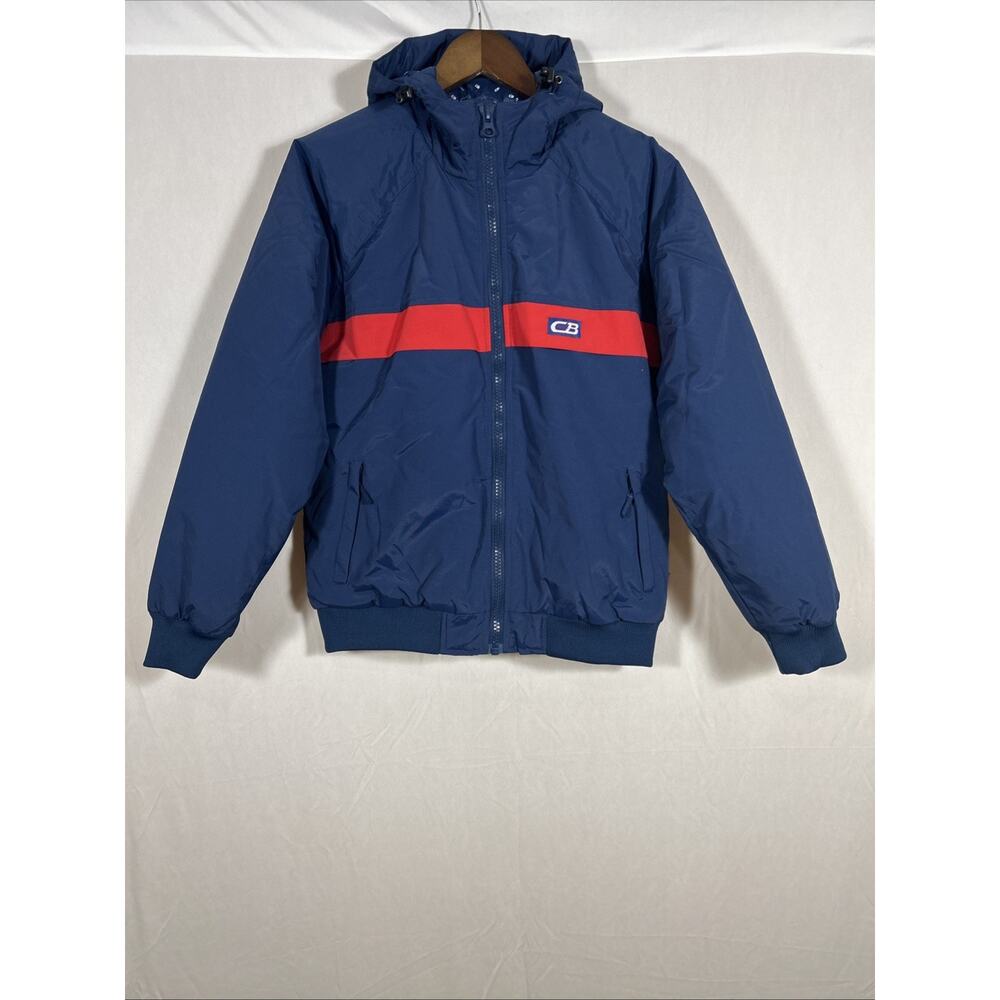 CB Sports Womens Medium Navy Puffer Jacket Hooded Full Zip PrimaLoft NWT